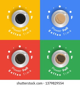 Coffee excellent drink always. Cool design. Colorful illustration