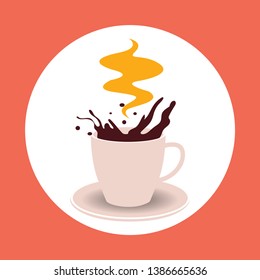 Coffee excellent drink always. Cool design. Colorful illustration
