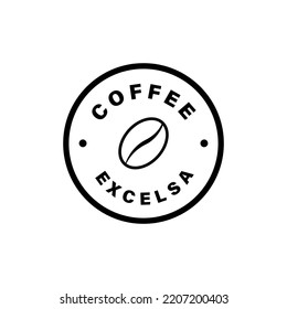 Coffee excelsa sticker label. Vector illustration isolated on white background