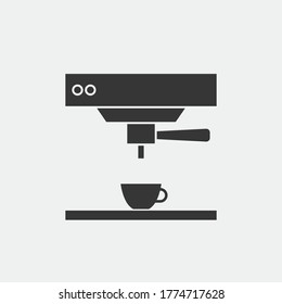 Coffee Express Machine Vector Icon With Mug Cup