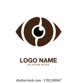 Coffee eye logo. flat modern design