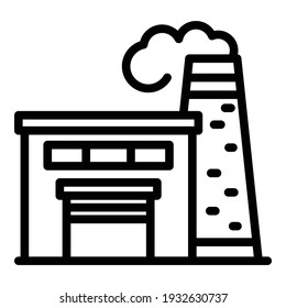 Coffee factory icon. Outline coffee factory vector icon for web design isolated on white background