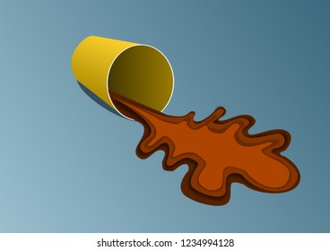 coffee falls out of the coffee cup like paper cut .