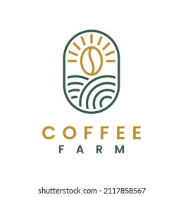 coffee farm in line art style logo design