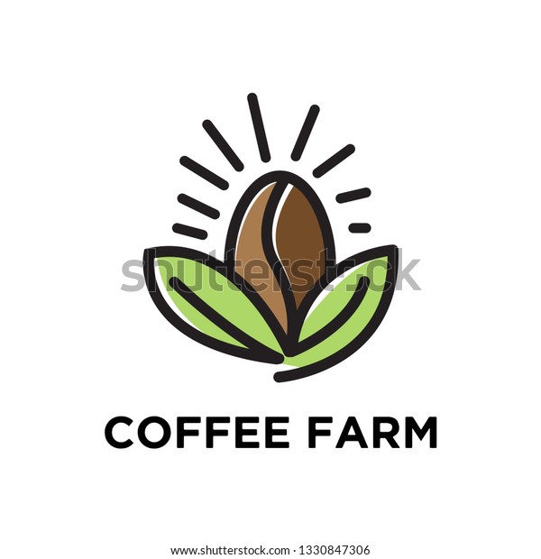 Download Coffee Farm Logo Coffee Bean Leaf Stock Vector Royalty Free 1330847306