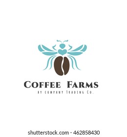 Coffee farm vector logo design template