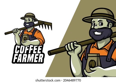 Cafetera - Plantilla de logotipo Mascot