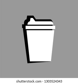 coffee. fast food vector icon on gray background