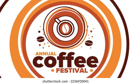Coffee Festival. For coffee lovers. Event for professionals in the coffee industry. Cafes, restaurants and coffee roasters. Trainings for baristas from staff schools. Creative Illustration. Vector