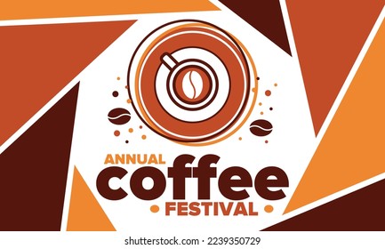 Coffee Festival. For coffee lovers. Event for professionals in the coffee industry. Cafes, restaurants and coffee roasters. Trainings for baristas from staff schools. Creative Illustration. Vector