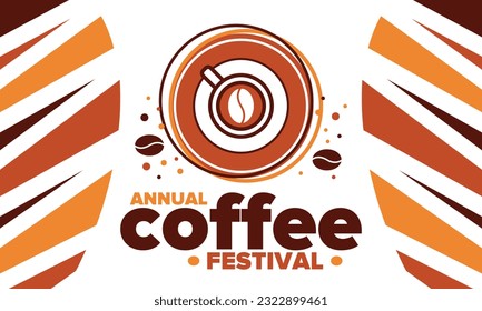 Coffee Festival. For coffee lovers. Event for professionals in the coffee industry. Cafes, restaurants and coffee roasters. Trainings for baristas from staff schools. Creative Illustration. Vector