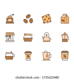 Das Symbol im Kaffeestil. Das Trinksymbol legt Variationen fest. Bereit für Website, mobile App, Präsentation und alle anderen Projekte