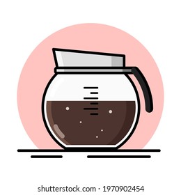 Coffee filter. Flat illustration on a white background. Coffee machine.