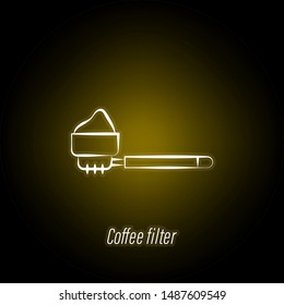 coffee filter hand draw neon icon. Element of coffee illustration icon. Signs and symbols can be used for web, logo, mobile app, UI, UX