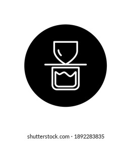 Kaffeefilter-Symbol in schwarz-kreisförmigem Stil. Kaffeefilter-Symbol. Vektorgrafik