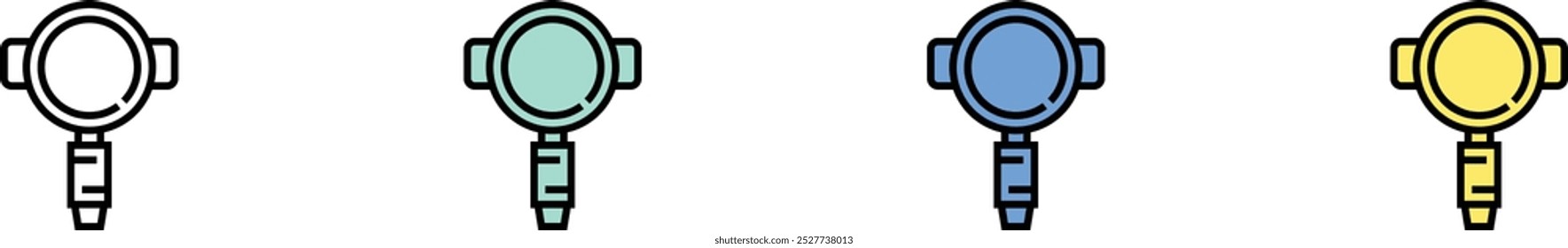 coffee filter icon. Outline, Green, Blue and Yellow Style Design Isolated On White Background