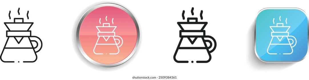 coffee filter icon. Thin Linear, Regular and Button Style Design Isolated On White Background