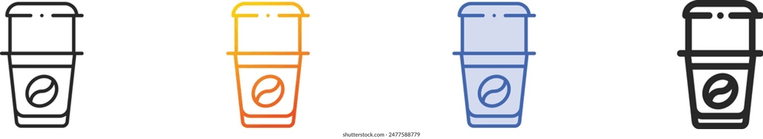 coffee filter icon.Thin Linear, Gradient, Blue Stroke and bold Style Design Isolated On White Background