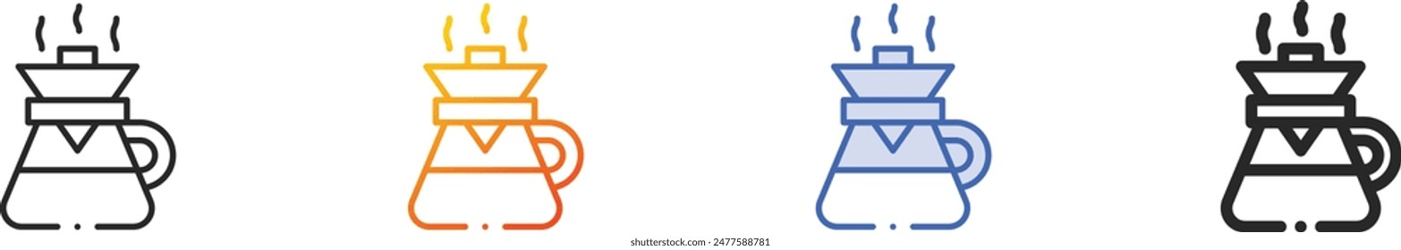coffee filter icon.Thin Linear, Gradient, Blue Stroke and bold Style Design Isolated On White Background