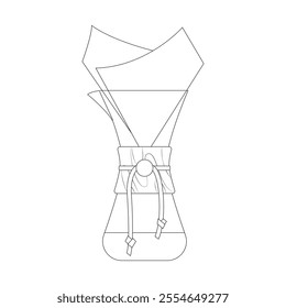 coffee filter isolated on white background, coffee time modern minimalist decoration vector illustration.outline style.