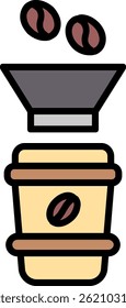 Coffee Filter Line Filled Vector Icon Design