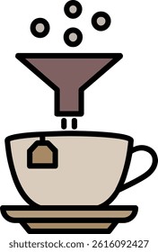 Coffee Filter Line Vector Icon Design