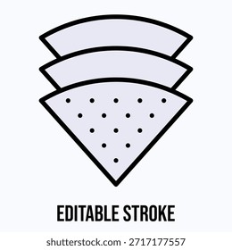 Coffee Filter Paper Icon Isolated Vector Lineal Colour Style Icon, Editable Stroke