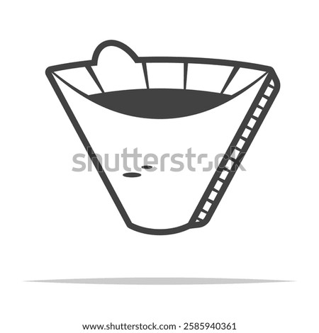 Coffee filter paper outline icon transparent vector isolated