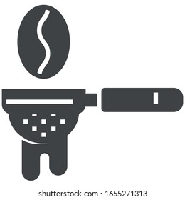 Coffee filter sieve black icon on white background