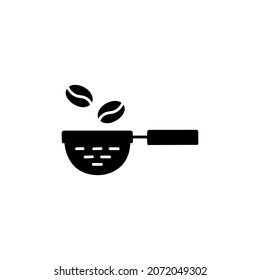 Coffee filter sieve icon  in solid black flat shape glyph icon, isolated on white background 