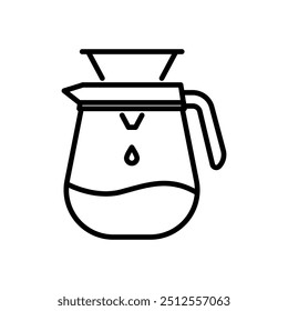 coffee filter vector icon in line style