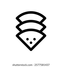 Coffee filters. Editable stroke vector icon.