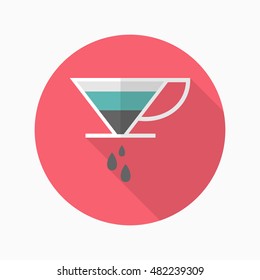 Coffee filters icon , Vector flat long shadow design. 