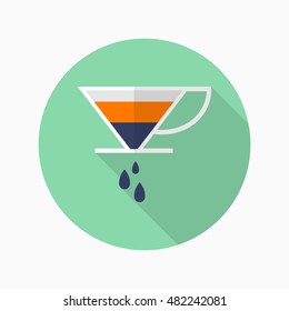Coffee filters icon , Vector flat long shadow design.