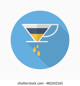 Coffee filters icon , Vector flat long shadow design.