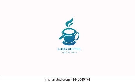 Coffee Find logo designs concept vector, Search Coffee bean logo template designs concept - Vector