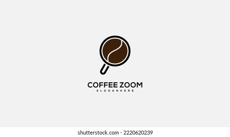 Kaffee mit Logo finden Vektordesign-Symbol 