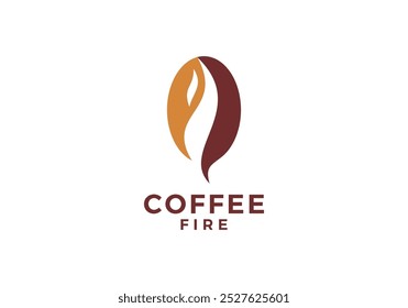 coffee fire logo. nature drink, restaurant, cafe symbol vector design