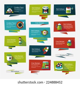 Coffee flat banner background set, eps10