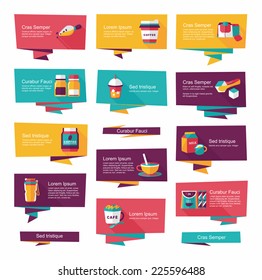 Coffee flat banner background set, eps10
