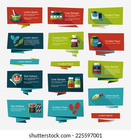 Coffee flat banner background set, eps10