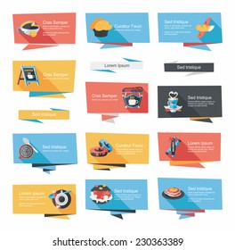 Coffee flat banner background set, eps10