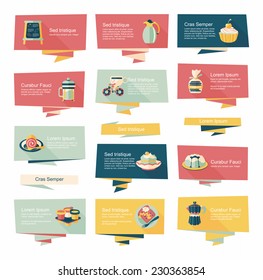 Coffee flat banner background set, eps10