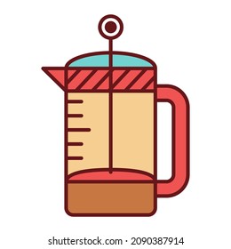 Icono del vector de iluminación de color plano para café 