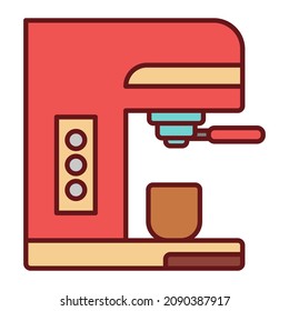 Coffee Flat Color Illustration Vector Icon 