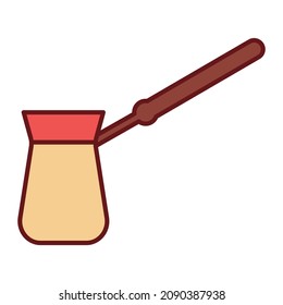 Coffee Flat Color Illustration Vector Icon 
