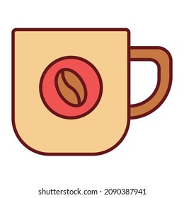 Coffee Flat Color Illustration Vector Icon 