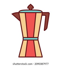 Coffee Flat Color Illustration Vector Icon 