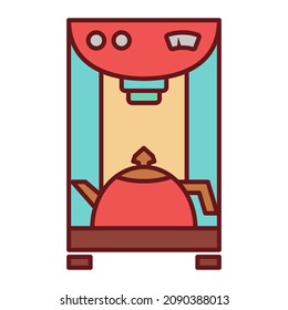 Coffee Flat Color Illustration Vector Icon 