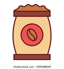 Coffee Flat Color Illustration Vector Icon 